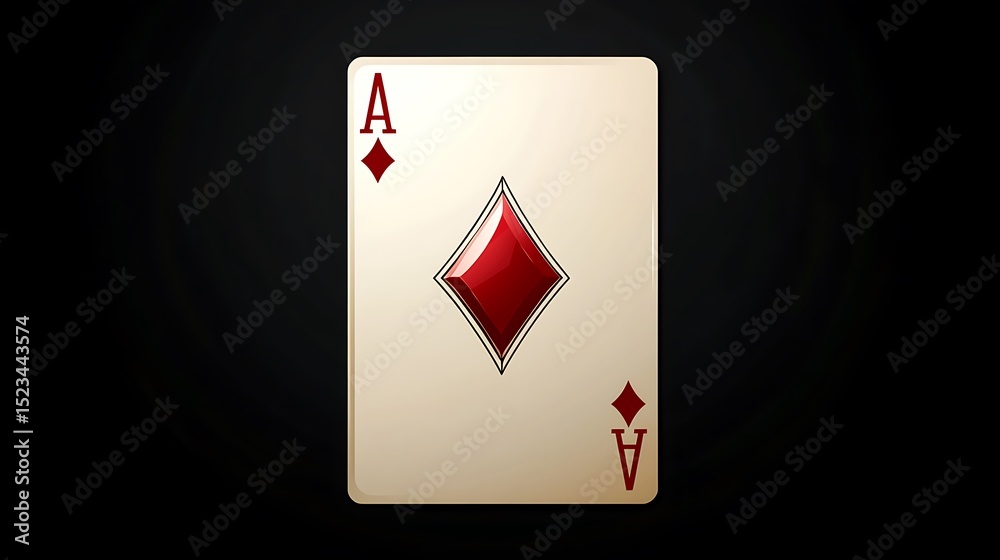 Obraz premium Ace of diamonds playing card