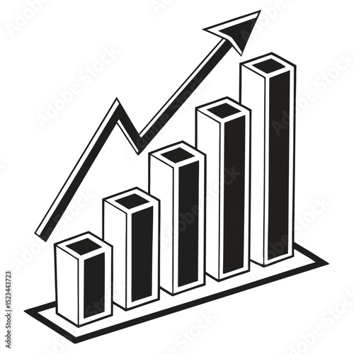 Increasing bar graph showing business growth success