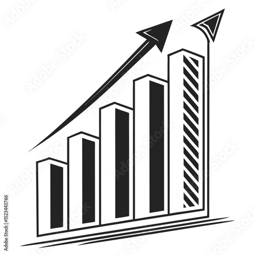 Business growth chart success arrow upward trend financial increase