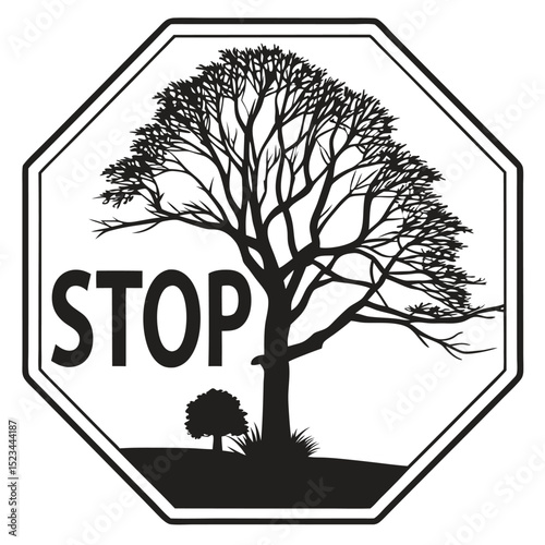 Stop deforestation save trees protect nature environment conservation
