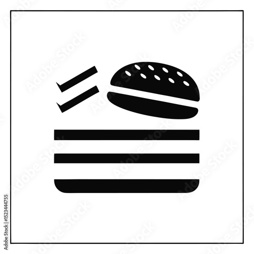 Delicious burger combo meal fast food icon graphic design
