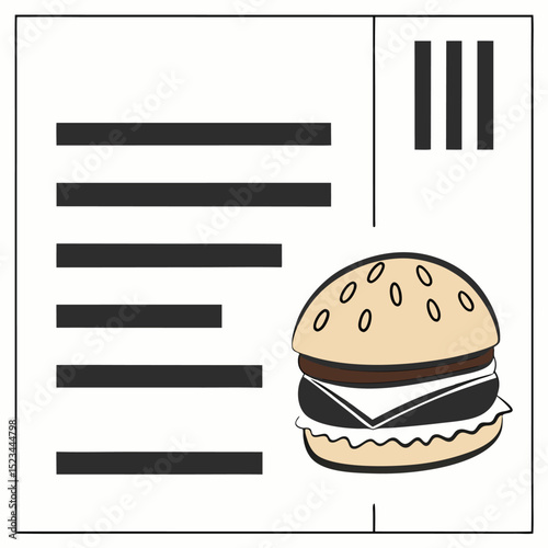 Delicious burger restaurant menu order form template