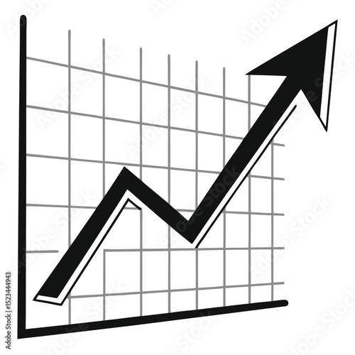 Upward trending graph showing business growth success