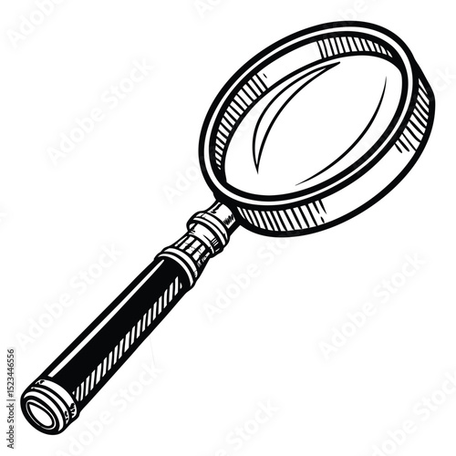 Hand drawn magnifying glass search investigation tool