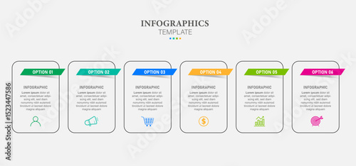 6 Steps business timeline infographic template design