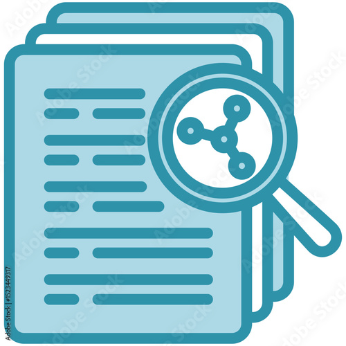 Academic Paper mini illustration dual tone color icon, use for research and development, education, industry, UI, UX kit, app and web development, digital or print.