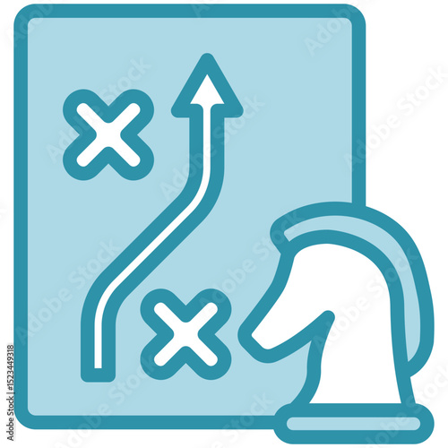 Action Plan mini illustration dual tone color icon, use for research and development, education, industry, UI, UX kit, app and web development, digital or print.
