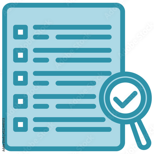 Checklist mini illustration dual tone color icon, use for research and development, education, industry, UI, UX kit, app and web development, digital or print.