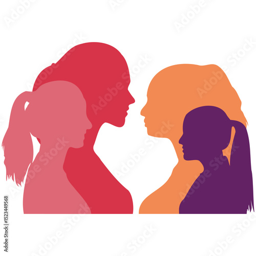 Woman silhouette isolated vector illustration. Modern feminist concept