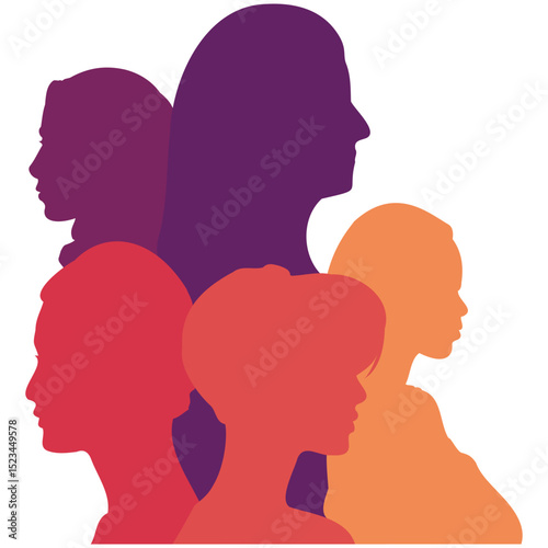 Woman silhouette isolated vector illustration. Modern feminist concept