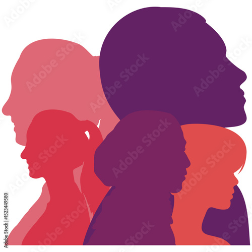 Woman silhouette isolated vector illustration. Modern feminist concept