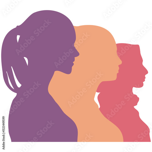 Woman silhouette isolated vector illustration. Modern feminist concept