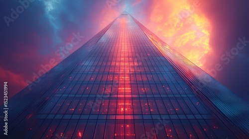 Wallpaper Mural Towering skyscraper under dramatic sunset Torontodigital.ca