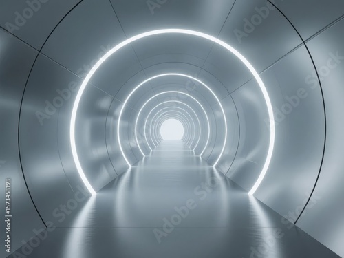 Illuminated Circular Tunnel with Receding Rings