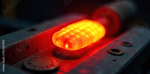 A close-up shot of a heating element glowing red-hot, demonstrating the intense heat generated Ideal for industrial, engineering, and technology applications , electronics, close-up, engineering