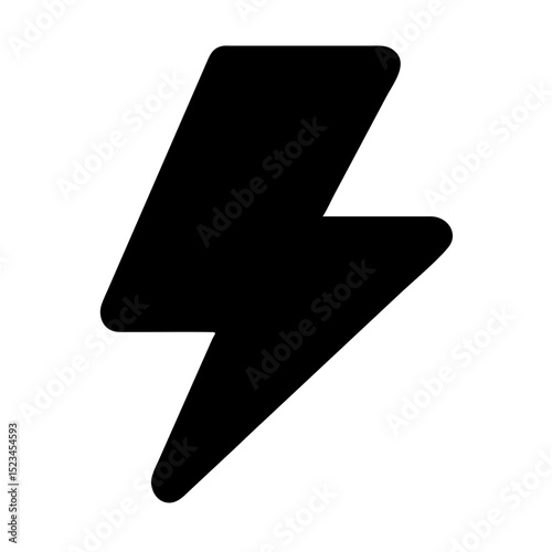 Black Lightning Bolt Symbol Representing Energy and Power Creativity