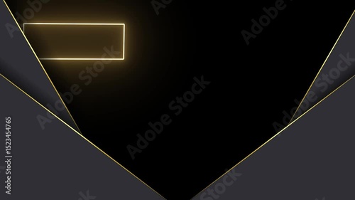 Animated Abstract luxury background with golden lines on black background with space text headline
