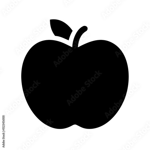 Apple Vector Icon – Flat SVG Fruit Illustration

