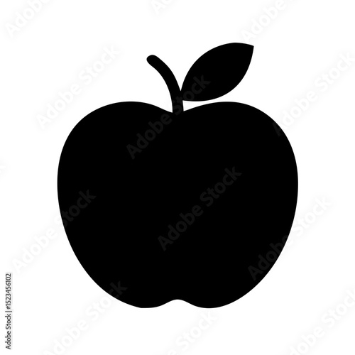 Apple Vector Icon – Flat SVG Fruit Illustration

