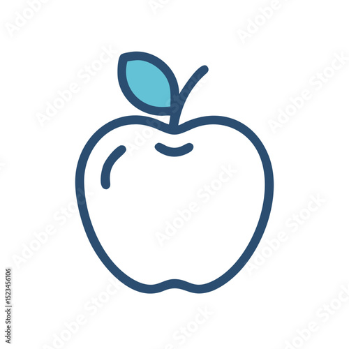 Apple Vector Icon – Flat SVG Fruit Illustration

