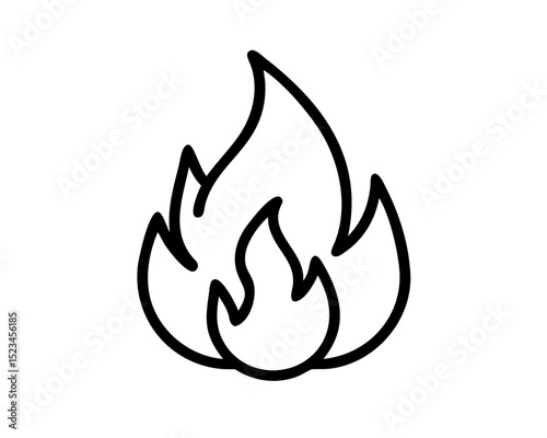 Fire Icon Vector Set in Flat and Line Style

