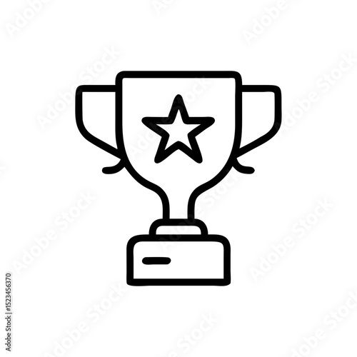 Trophy Cup Icon – Symbol of Victory, Award, and Achievement – Isolated on White Background

