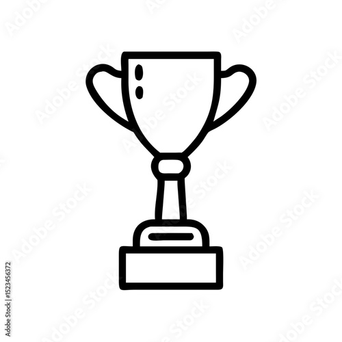 Trophy Cup Icon – Symbol of Victory, Award, and Achievement – Isolated on White Background

