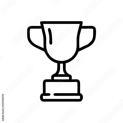 Trophy Cup Icon – Symbol of Victory, Award, and Achievement – Isolated on White Background

