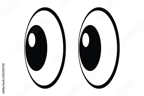Eyes cartoon icon. Vector illustration of eyes in cartoon style.