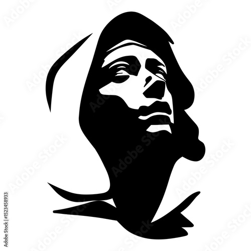 Grim Reaper Death Figure Silhouette - Dark Hooded Character with Scythe