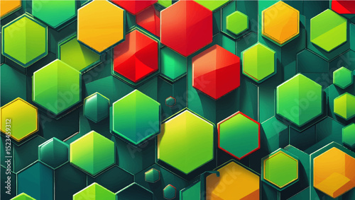 Abstract colorful geometric background with seamless 3D cube patterns and technological square illustrations