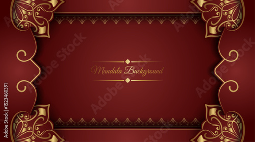 Luxury background with golden mandala ornament