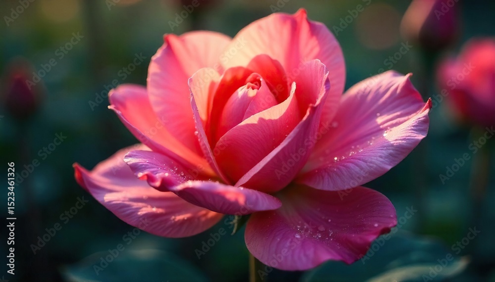 Obraz premium Silky petals unfurl, dew-kissed and luminous, a symphony of soft curves and vibrant hues Sensual beauty in nature's embrace, a delicate dance of light and shadow , light, curve
