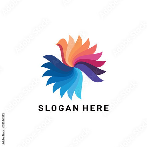 Bird colorfull logo simple vector