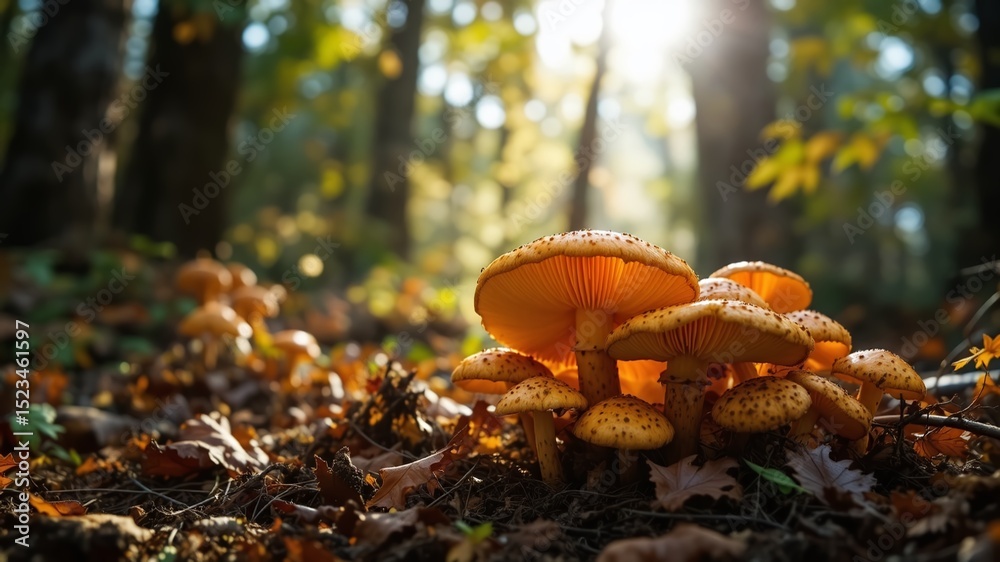 Fototapeta premium Rustic Homestead Chanterelle Mushroom Harvest