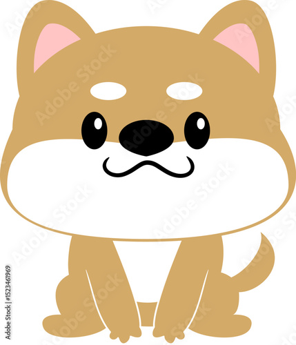 柴犬　豆しば　犬　かわいい　動物　キャラクター　主線なし