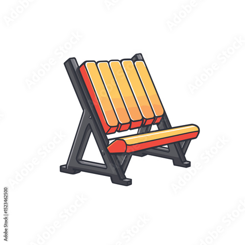 Beach chair seat relaxation furniture summer icon