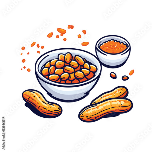 Beans peanuts snack tasty lunch bowl food