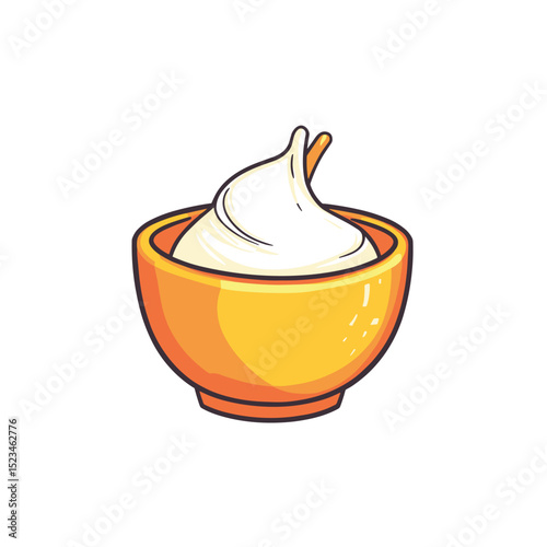 Bowl full of cream, dessert topping