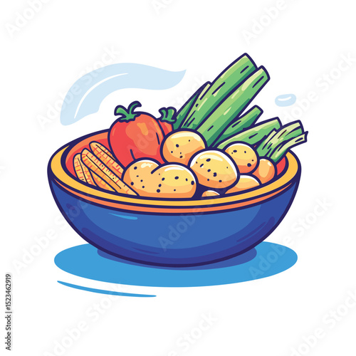 Bowl of colorful fresh vegetables for cooking