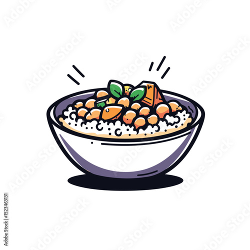 Bowl of healthy grains and vegetable food