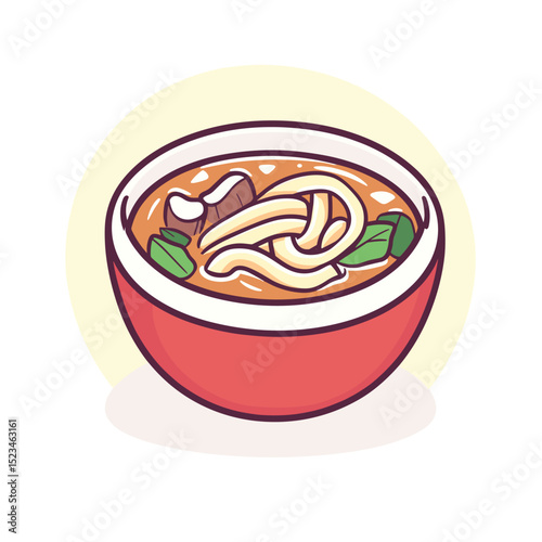 Bowl of noodle soup with vegetables meal