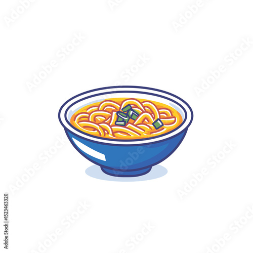 Bowl of ramen noodles with green onions