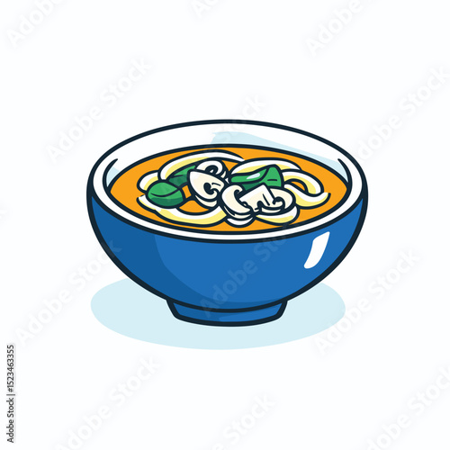 Bowl of ramen noodle soup dish with toppings