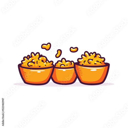 Bowls of cheesy macaroni food dinner meal
