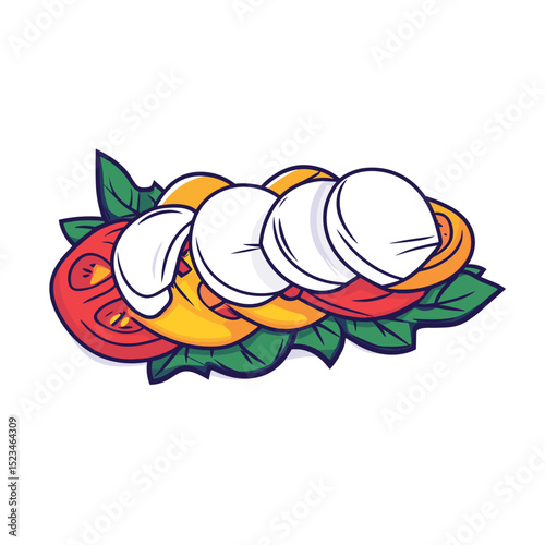 Caprese salad with tomatoes and mozzarella cheese