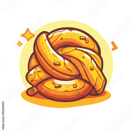 Caramel pretzel sweet knot tasty pastry food