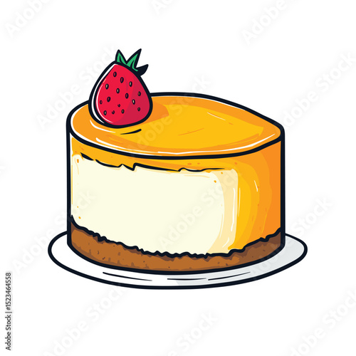 Cheesecake with strawberry dessert baked sweet food