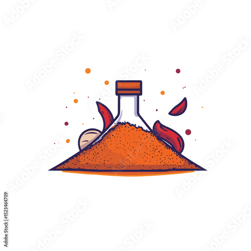 Chili spices with garlic organic seasoning bottle