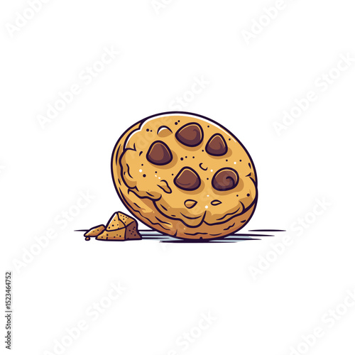 Chocolate chip cookie dessert food sweet bake